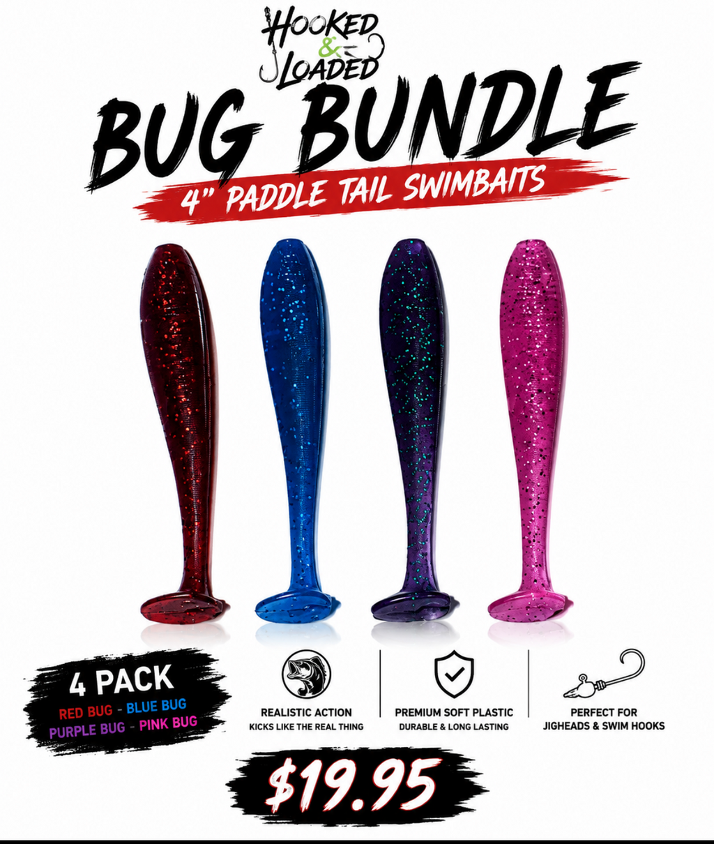 Hooked & Loaded Bug Bundle – 4” Paddle Tail Swimbaits (4 packs)